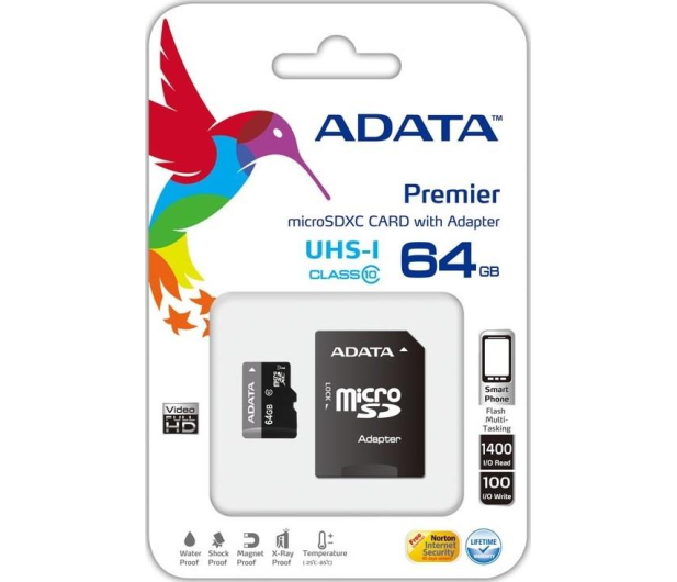 Adata MicroSDXC 64GB AUSDX64GUICL10-RA1 - 249321 - zdjęcie 3